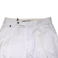 White Cotton Stretch Tapered Mid Waist Chino Pants