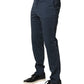 Blue Skinny Fit Mid Waist Men Chino Trouser Pants
