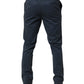 Blue Skinny Fit Mid Waist Men Chino Trouser Pants