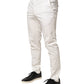 White Tapered Dress Formal Trouser Pants