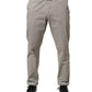 Gray Cotton Stretch Tapered Fit Men Chino Trouser Pants