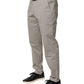 Gray Cotton Stretch Tapered Fit Men Chino Trouser Pants