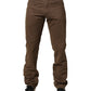 Brown Straight Cut Mid Waist Chino Men Trouser Pants