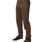 Brown Straight Cut Mid Waist Chino Men Trouser Pants