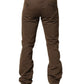 Brown Straight Cut Mid Waist Chino Men Trouser Pants