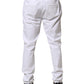 White Skinny Fit Mid Waist Men Denim Trouser Jeans