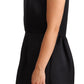 Black Sleeveless Pleated Aline Knee Length Dress