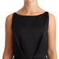 Black Sleeveless Pleated Aline Knee Length Dress
