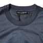 Blue Silk Crew Neck Short Sleeves Men T-shirt
