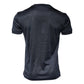 Blue Silk Crew Neck Short Sleeves Men T-shirt