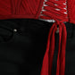 Red Silk Belt Waist Lace Up Strap Corset