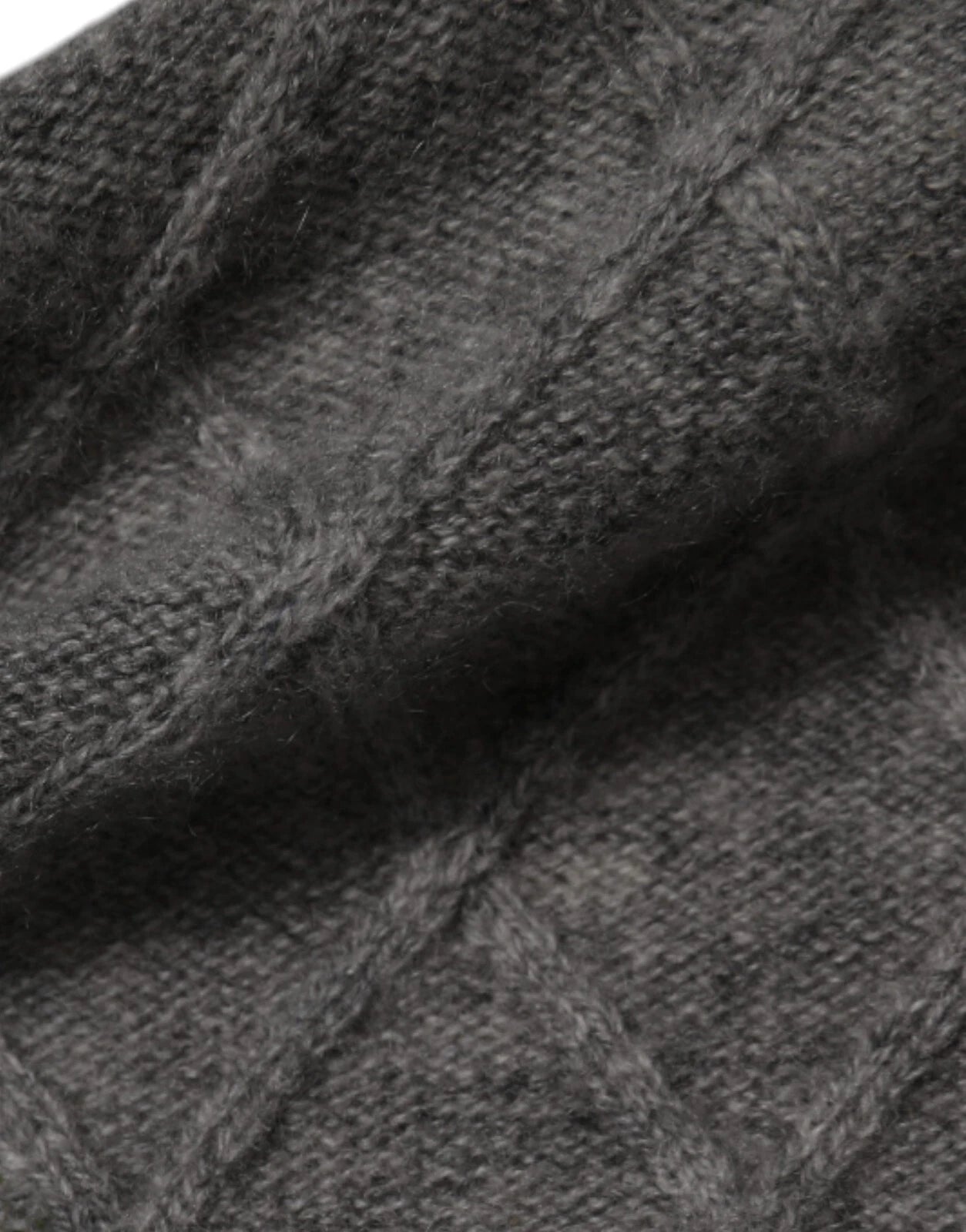 Gray Cashmere Argyle Intarsia Knit Crew Neck Men Sweater