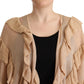 Gold Ruffles Long Sleeves Viscose Cardigan Top