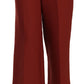 Red High Waist Cropped Flared Dress Formal Trouser Pants