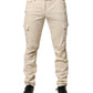 Beige Skinny Fit Mid Waist Men Denim Jeans