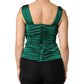 Green Viscose Drape Jersey Organzine Tank Top