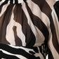 Zebra Print Chiffon Paneled Crop Blouse Top