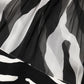 Zebra Print Chiffon Paneled Crop Blouse Top