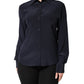 Blue Collared Long Sleeves Dress Shirt Top