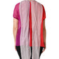 Multicolor Short Sleeves Silk Blouse Top