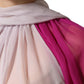 Multicolor Short Sleeves Silk Blouse Top