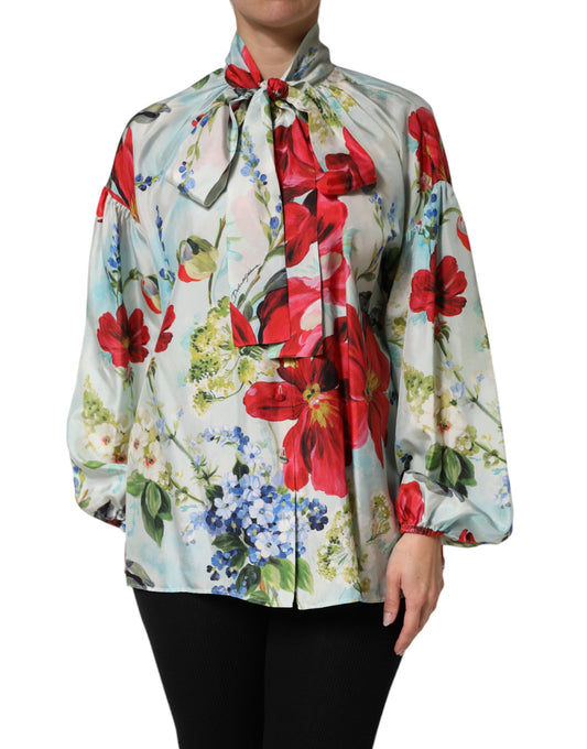 Multicolor Floral Long Sleeves Blouse Top