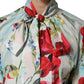 Multicolor Floral Long Sleeves Blouse Top