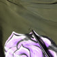 Top Green Acetate Collared Long Sleeves Floral Top