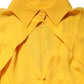 Yellow Silk Collared Long Sleeves  Top