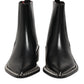 Black Studded Chelsea Short Ankle Boots Shoes
