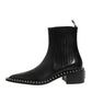 Black Studded Chelsea Short Ankle Boots Shoes