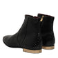 Black Leather Chelsea Short Ankle Boots  Shoes