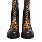 Multicolor Leopard Mid Calf Boots Shoes
