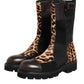 Multicolor Leopard Mid Calf Boots Shoes