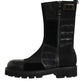 Black Patchwork Leather Mid Calf Boot  Shoes