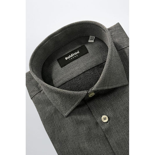 Gray Cotton Men Shirt