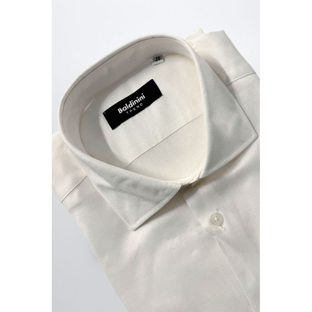 White Cotton Men's Shirt