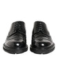 Black Calfskin Leather Derby Men Dress Shoes