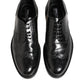 Black Calfskin Leather Derby Men Dress Shoes