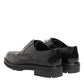Black Calfskin Leather Derby Men Dress Shoes