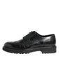 Black Calfskin Leather Derby Men Dress Shoes