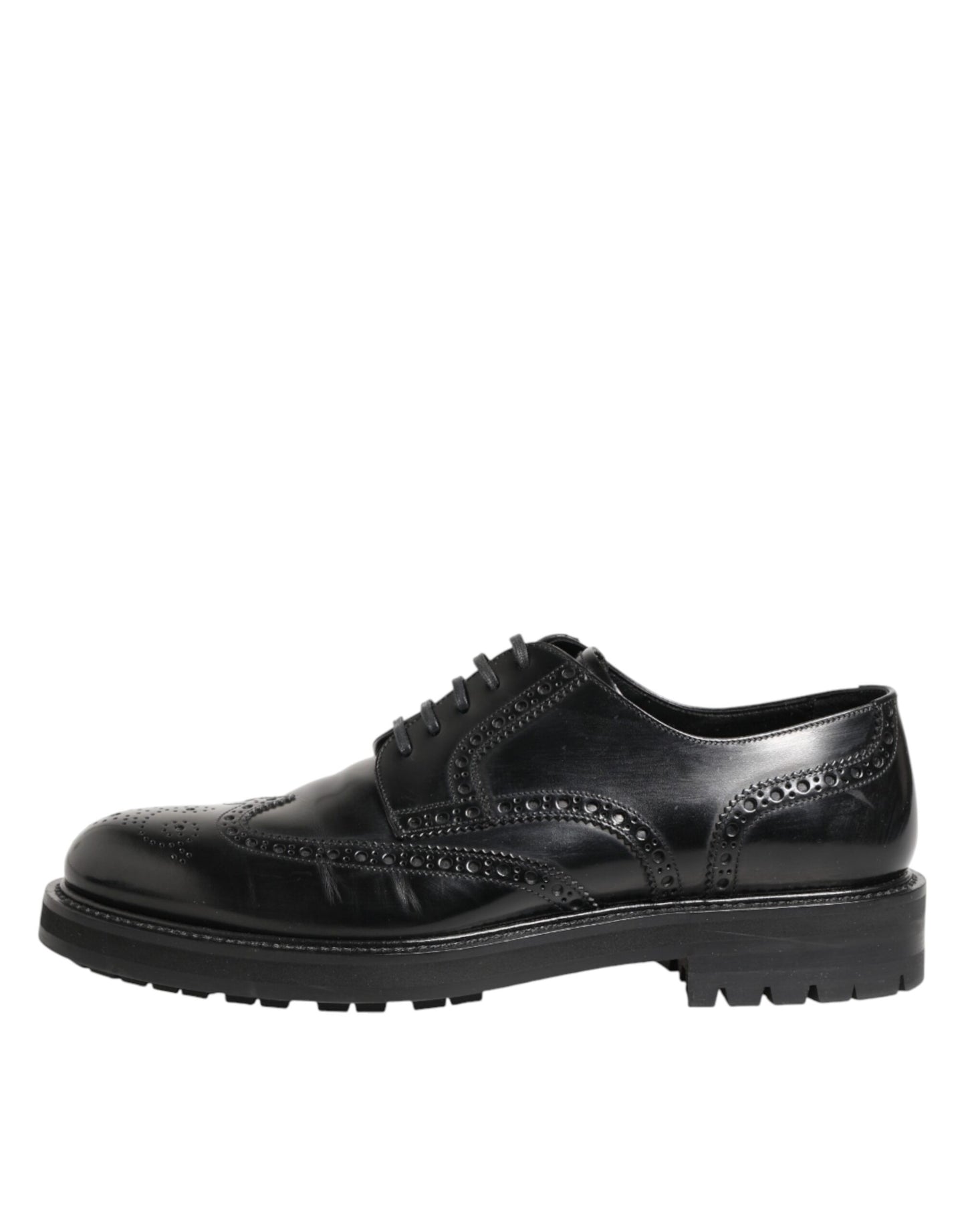 Black Calfskin Leather Derby Men Dress Shoes