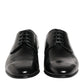 Black Calfskin Leather Derby Men Dress Shoes