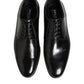 Black Calfskin Leather Derby Men Dress Shoes