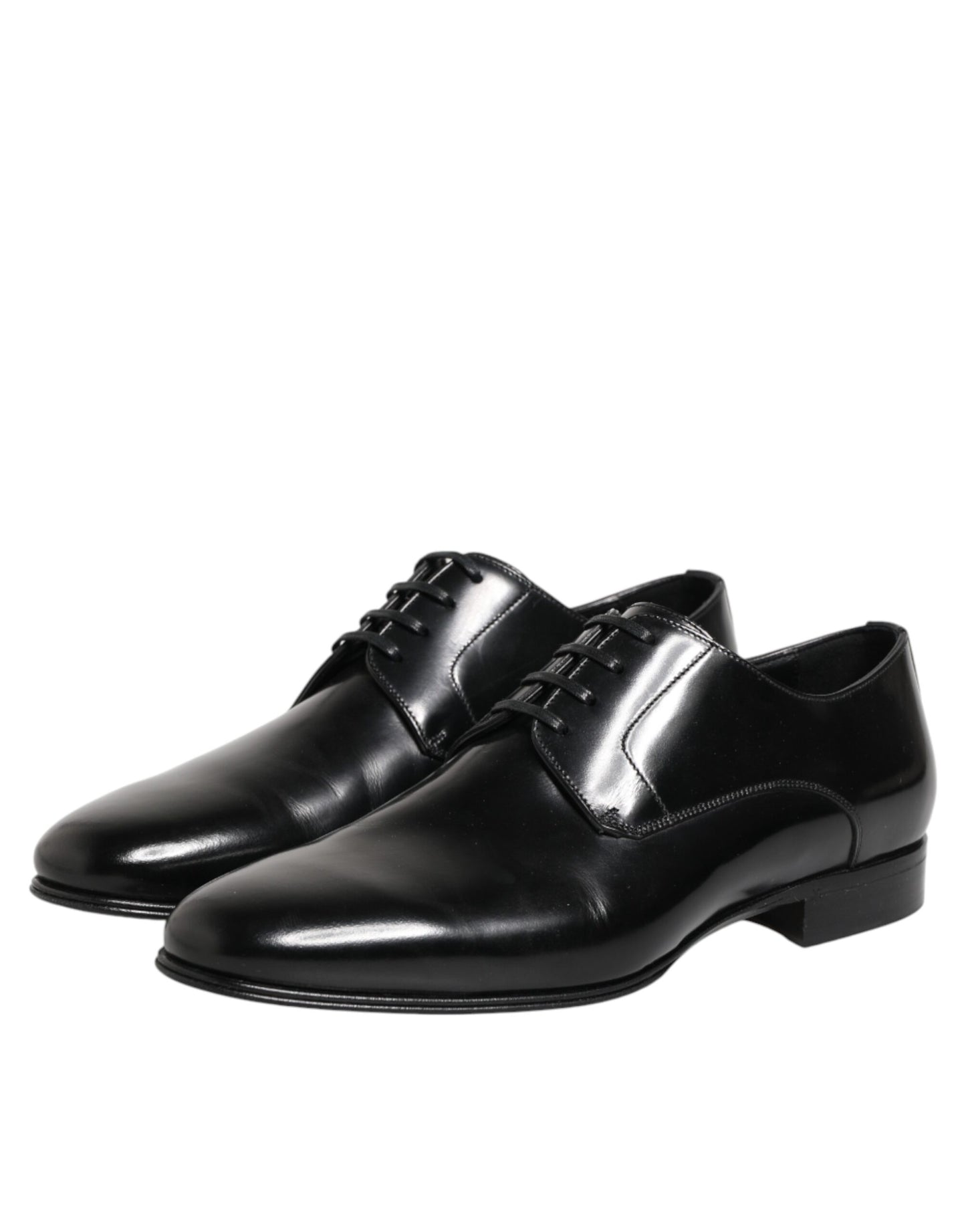 Black Calfskin Leather Derby Men Dress Shoes