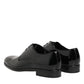Black Calfskin Leather Derby Dress Shoes