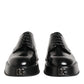 Black Calfskin Leather Men Derby Dress Shoes