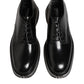 Black Calfskin Leather Men Derby Dress Shoes