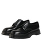 Black Calfskin Leather Men Derby Dress Shoes