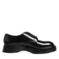 Black Calfskin Leather Men Derby Dress Shoes